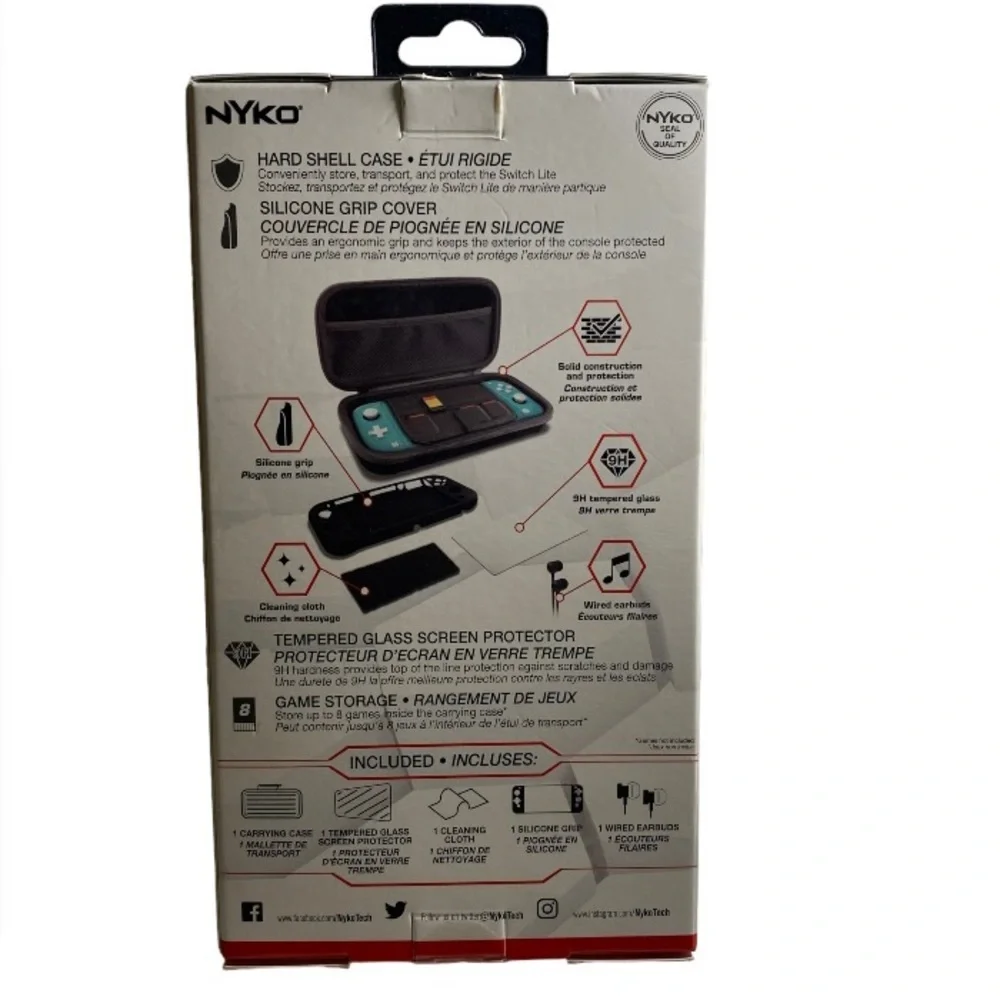 Nintendo Switch Lite Carry Case Premium Travel Kit Hardshell With Accessories
